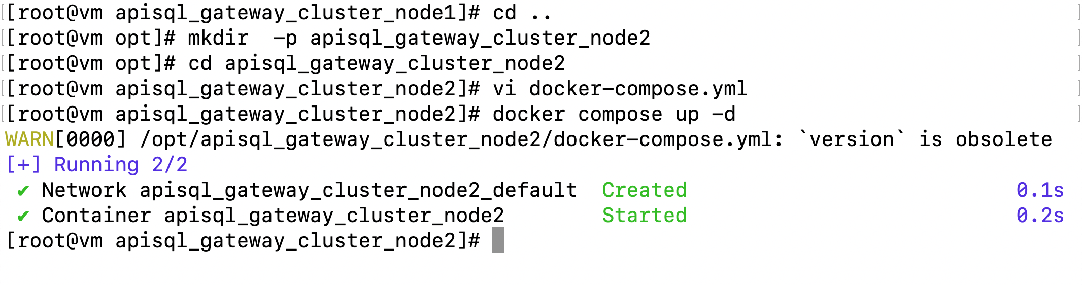 节点2容器已启动